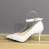One word buckle high heels spring new patent leather stiletto heel work shoes