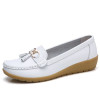 New Fashion Tassels Genuine Leather Shoes Woman Soft Peas Shoes