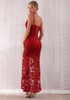 Women Bandage Dress Arrivals Red Lace Spaghetti Strap V Neck Maxi Club Dress