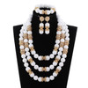 Charms White Beaded African Jewelry Sets Nigerian Wedding Costume Jewelry Set Charms White Beaded African Jewelry Sets Nigerian Wedding Costume Jewelry Set