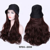 Long Synthetic Baseball Cap Wig Natural Black / Brown Wave Wigs Naturally Synthetic Hat Wig Adjustable For girl party BUQI