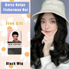 Long Synthetic Baseball Cap Wig Natural Black / Brown Wave Wigs Naturally Synthetic Hat Wig Adjustable For girl party BUQI