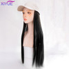 XIYUE Adjustable Navy Hats Wig Long Wavy Synthetic Hair Extensions With Navy Cap Wig All-in-one for Women Navy Cap Hat