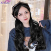XIYUE Adjustable Navy Hats Wig Long Wavy Synthetic Hair Extensions With Navy Cap Wig All-in-one for Women Navy Cap Hat