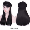 JINKAILI Long Kinky Curly Black Cap Wig All-in-one Female Baseball Hair Extensions Hat Hairpiece Synthetic Heat Resistant JINKAILI Long Kinky Curly Black Cap Wig All-in-one Female Baseball Hair Extensions Hat Hairpiece Synthetic Heat Resistant