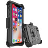 The Anti-Shock Holster Combo Case With Stand Black Silicone Skin + Black Pc for iPhone XS Max