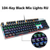 Gaming Mechanical Keyboard Game Anti-ghosting Russian/US Blue Black Red Switch Backlit USB Wired Keyboard For pro Gamer