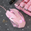 9itech Wired Gaming Mouse 6 Buttons LED 2400 DPI USB Computer Mouse Gamer Mouse K3 Pink Gaming Mouse For PC Laptop