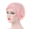 Summer Thin Lace Turban Solid Cotton Inner Hijab Caps Soft Glitter Muslim Women Turbante Bonnet Wrap Head
