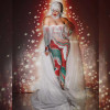 Christmas Party Strapless Rhinestone Jumpsuit Mesh Trailing Cape Celebration Women Crystal Bodysuit Singer Dancer Stage Costumes