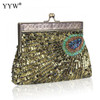 2019 High Quality Evening Clutch And Purse Tiny Glass Beads Vintage Clutch Bag Women Fashion Sequin Party Wedding Bag Handbag