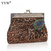 2019 High Quality Evening Clutch And Purse Tiny Glass Beads Vintage Clutch Bag Women Fashion Sequin Party Wedding Bag Handbag