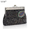 2019 High Quality Evening Clutch And Purse Tiny Glass Beads Vintage Clutch Bag Women Fashion Sequin Party Wedding Bag Handbag