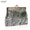 2019 High Quality Evening Clutch And Purse Tiny Glass Beads Vintage Clutch Bag Women Fashion Sequin Party Wedding Bag Handbag