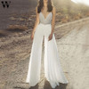 Womail Jumpsuit Women Spaghetti Strap Sequin Backless Jumpsuit Sexy Sleeveless White long Wide leg Jumpsuit Summer elegant party
