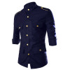 Men Shirt 2019 Fashion Korean Wild Long Sleeve Casual Shirts Men Epaulet Buttons Decorate Uniform Slim Fit Men's Clothing Black