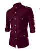 Men Shirt 2019 Fashion Korean Wild Long Sleeve Casual Shirts Men Epaulet Buttons Decorate Uniform Slim Fit Men's Clothing Black