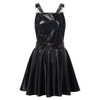 Women Shiny Metallic Holographic Dress Rave Festival Clothes Costumes Night Club Singer Dancewear Braces Mini Suspender Dresses