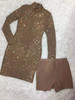 Sexy Brown Beading Long Sleeve O Neck Mesh Dress Women High Quality Celebrity Fashion Party Dress Vestidos Wholesale 2019