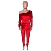 HAOYUAN Sexy Stretch One Shoulder Velvet Rompers Womens Jumpsuit 2020 Fashion Clothing Body Overalls One Piece Bandage Jumpsuit