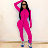 ANJAMANOR Front Zip Long Sleeve Bodycon Sporty Jumpsuits for Women Fall Winter 2020 Active Wear Sexy One Piece Outfit  D37-CG41