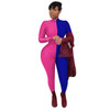 ANJAMANOR Front Zipper Long Sleeve Bodycon Jumpsuit Women Neon Color Black Sexy One Piece Clubwear Outfits Fall Winter D41-AD63