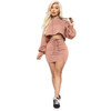 ANJAMANOR Sexy Two Piece Set Hooded Crop Top and Skirt Fall Winter Workout Sweat Suits 2 Piece Sets Womens Outfits D74-CG35