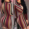 Sexy Bodycon Party Dress Women Slim Fit Breast Open Halter Pencil Mini Dresses Striped Evening Club Wear Dresses Sexy Bodycon Party Dress Women Slim Fit Breast Open Halter Pencil Mini Dresses Striped Evening Club Wear Dresses