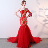 Red Chinese Style Party Evening Long Cheongsam Slim Dress Marriage Gown Luxury Trailing Wedding Qipao Fashion Clothes Vestido Red Chinese Style Party Evening Long Cheongsam Slim Dress Marriage Gown Luxury Trailing Wedding Qipao Fashion Clothes Vestido