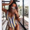 2019 Striped Swimwear One Piece Swimsuit Women Backless Monokini Swimsuit Sport Bodysuit Beach Bathing Suit Swim Red White 2019 Striped Swimwear One Piece Swimsuit Women Backless Monokini Swimsuit Sport Bodysuit Beach Bathing Suit Swim Red White