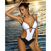 2019 Print One Piece Swimsuit Women Swimwear Deep V Monokini Bodysuit Backless Bathing Suit Beach Wear High Cut Swim Suit