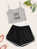 Letter Print Cami Pajama Set Letter Print Cami Pajama Set