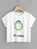 Cartoon Avocado Print Tee And Shorts Set