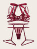 Contrast Mesh Underwire Garter Lingerie Set