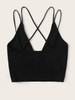Rib-knit Strappy Wrap Bralette Top