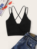 Rib-knit Strappy Wrap Bralette Top