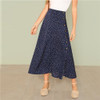 Multicolor Full Length Mid Waist Skirt Women Skirts