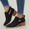 Women Hollow Out Ankle Boot for Women Ladies Pointed Toe Square Heel