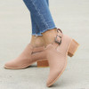 Women Hollow Out Ankle Boot for Women Ladies Pointed Toe Square Heel