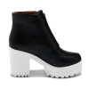 Black White Platform Ankle Boots for Women High Heels Boots