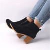 Women Boots Flock Ankle Boots Ladies Party Western Stretch Fabric Boots