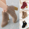 Women Boots Flock Ankle Boots Ladies Party Western Stretch Fabric Boots