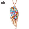 CDE Women Rose Gold Phoenix Feather Necklace with Colorful Crystals from Swarovski Women Fashion Jewelry Necklace Collier Femme CDE Women Rose Gold Phoenix Feather Necklace with Colorful Crystals from Swarovski Women Fashion Jewelry Necklace Collier Femme