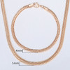 Davieslee Jewelry Sets For Women Men 585 Rose Gold Bracelet Necklace Set Double Cuban Weaving Bismark Chain Jewelry 2019 LCS04
