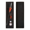 Glass Dip Pen Set with 1 Ink Vintage Handmade Art Elegant Crystal Floral Glass Dip Pen Sign Ink Pens Gift Writing Supplies