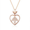 BAMOER Authentic 925 Sterling Silver Elegant Infinity Love Double Heart Pendant Necklaces for Women Fine Jewelry Gift SCN121