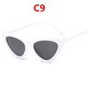 2020 fashion sunglasses woman brand Designer vintage retro triangular cat eye glasses oculos De Sol Transparent ocean uv400