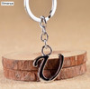 NEW DIY A-Z Letters key Chain Silver Color Metal Keychain Women Car Key Ring Simple Letter Name Key Holder Party Gift Jewelry