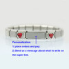 Personalized jewelry red glass heart link charm women