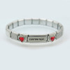 Personalized jewelry red glass heart link charm women